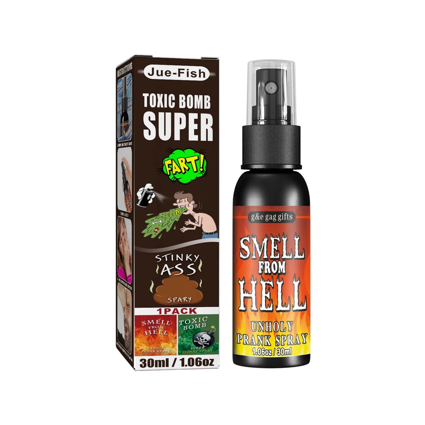 12 euros !!! Spray qui pue très fort la merde de 30ml pour des Prank de malade ! Blagues et farces bien sales ( 3 odeurs disponibles )