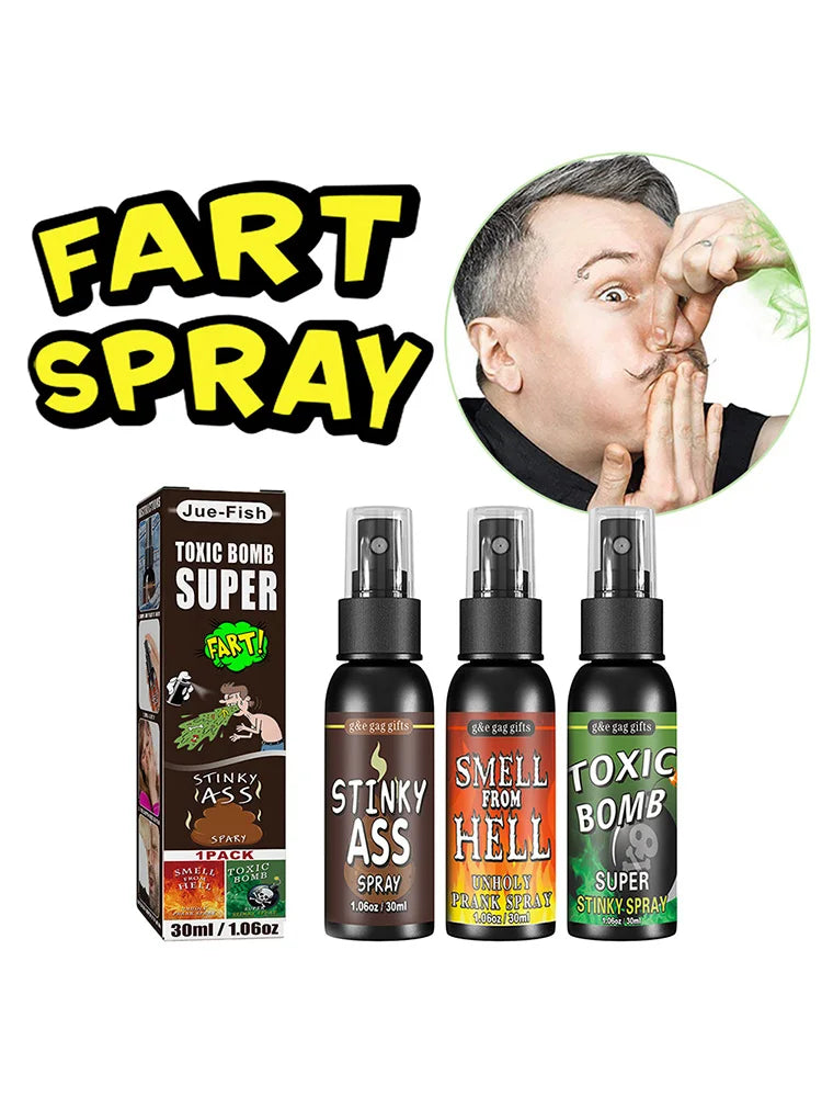 12 euros ! Spray qui pue le Pet ou le caca de 30 ml pour Blague , méga Prank ! 3 Odeurs immondes au choix. Spray bien sale et drôle ( non Toxique ) pour Halloween ou pour les pires pranks