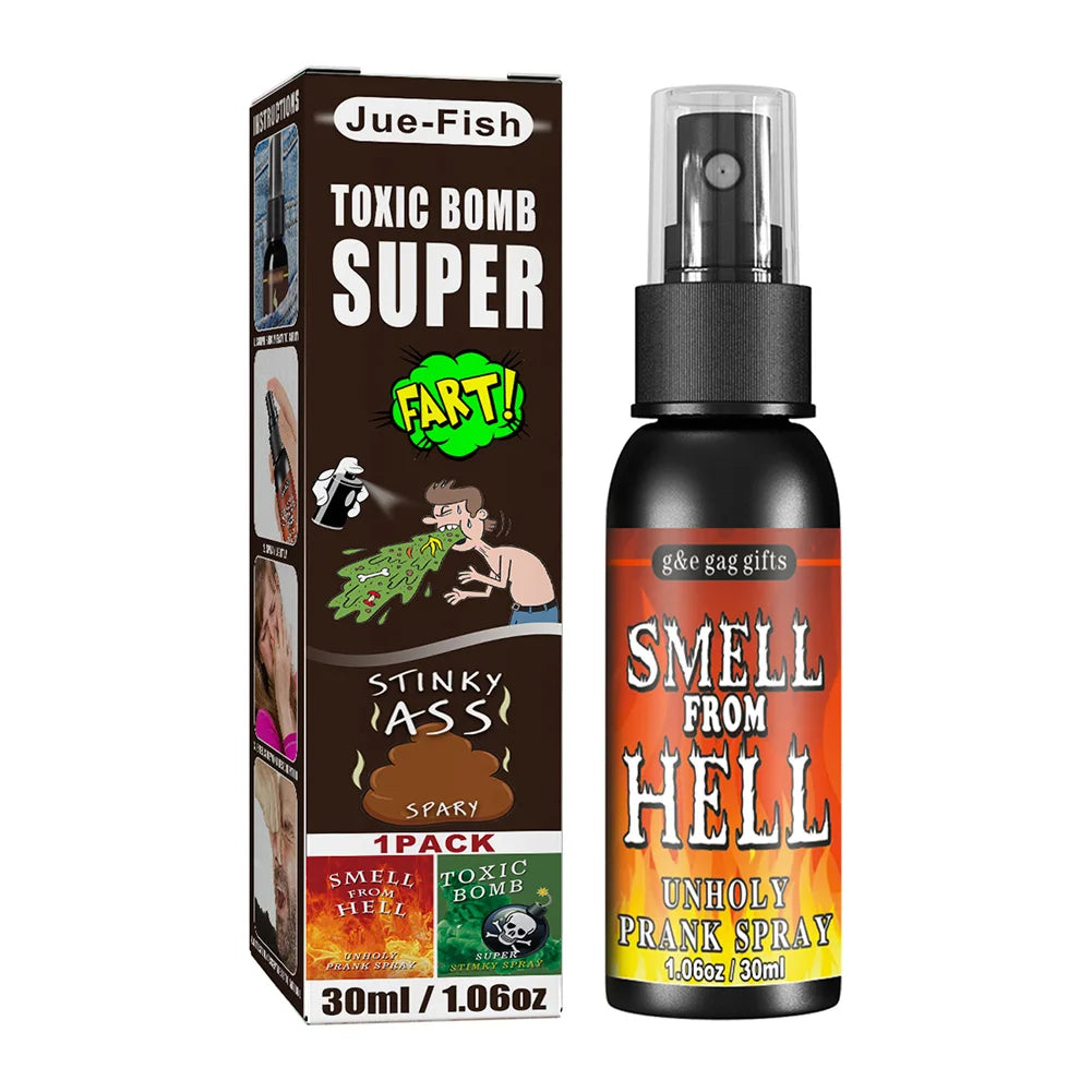 12 euros ! Spray qui pue le Pet ou le caca de 30 ml pour Blague , méga Prank ! 3 Odeurs immondes au choix. Spray bien sale et drôle ( non Toxique ) pour Halloween ou pour les pires pranks