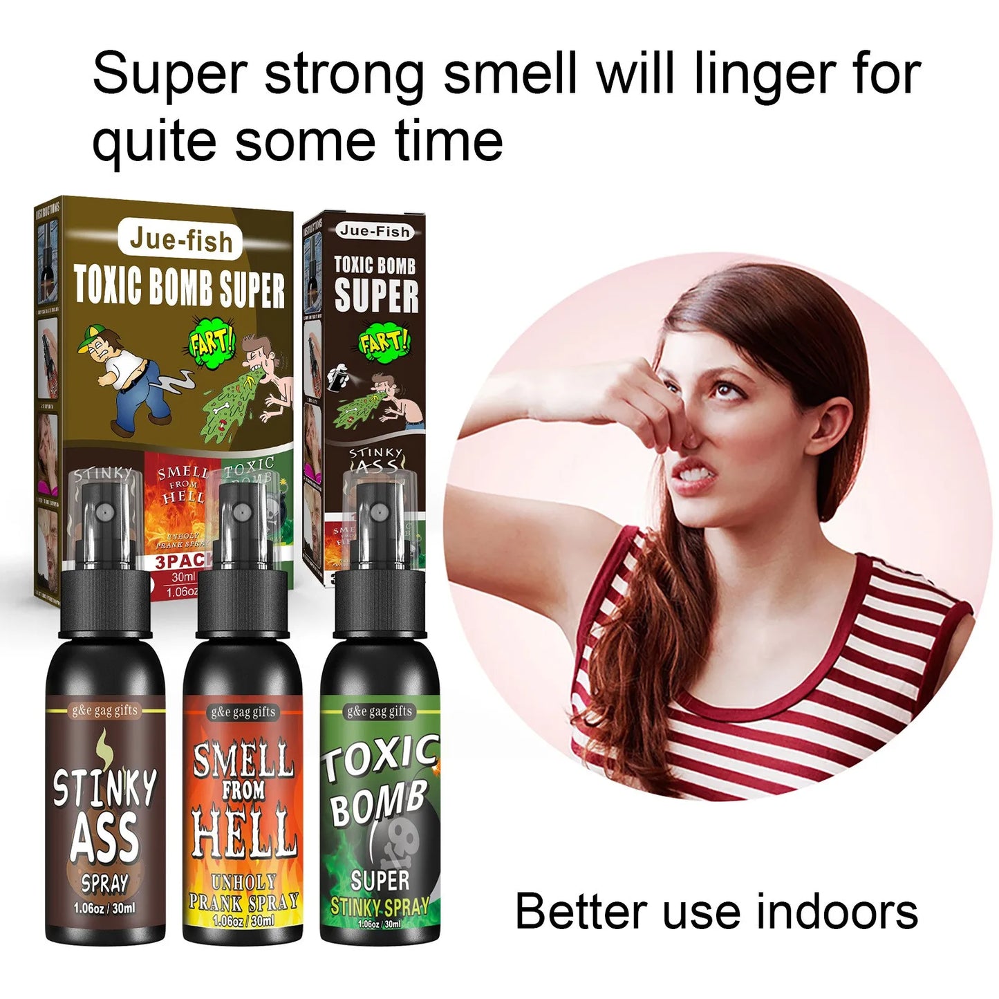 12 euros !!! Spray qui pue très fort la merde de 30ml pour des Prank de malade ! Blagues et farces bien sales ( 3 odeurs disponibles )
