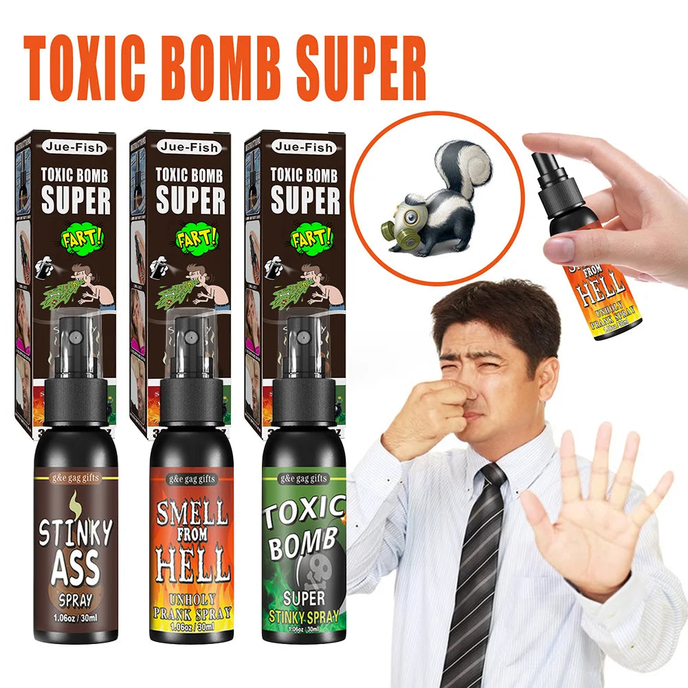 12 euros ! Spray qui pue le Pet ou le caca de 30 ml pour Blague , méga Prank ! 3 Odeurs immondes au choix. Spray bien sale et drôle ( non Toxique ) pour Halloween ou pour les pires pranks