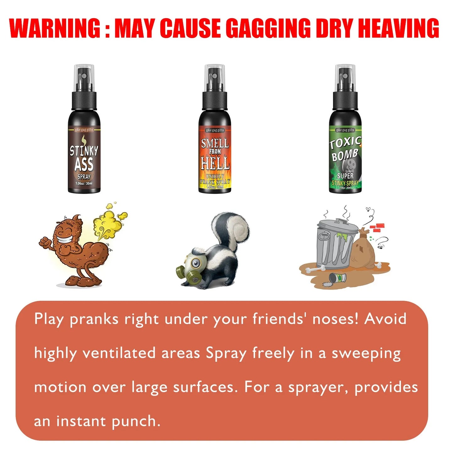 12 euros !!! Spray qui pue très fort la merde de 30ml pour des Prank de malade ! Blagues et farces bien sales ( 3 odeurs disponibles )