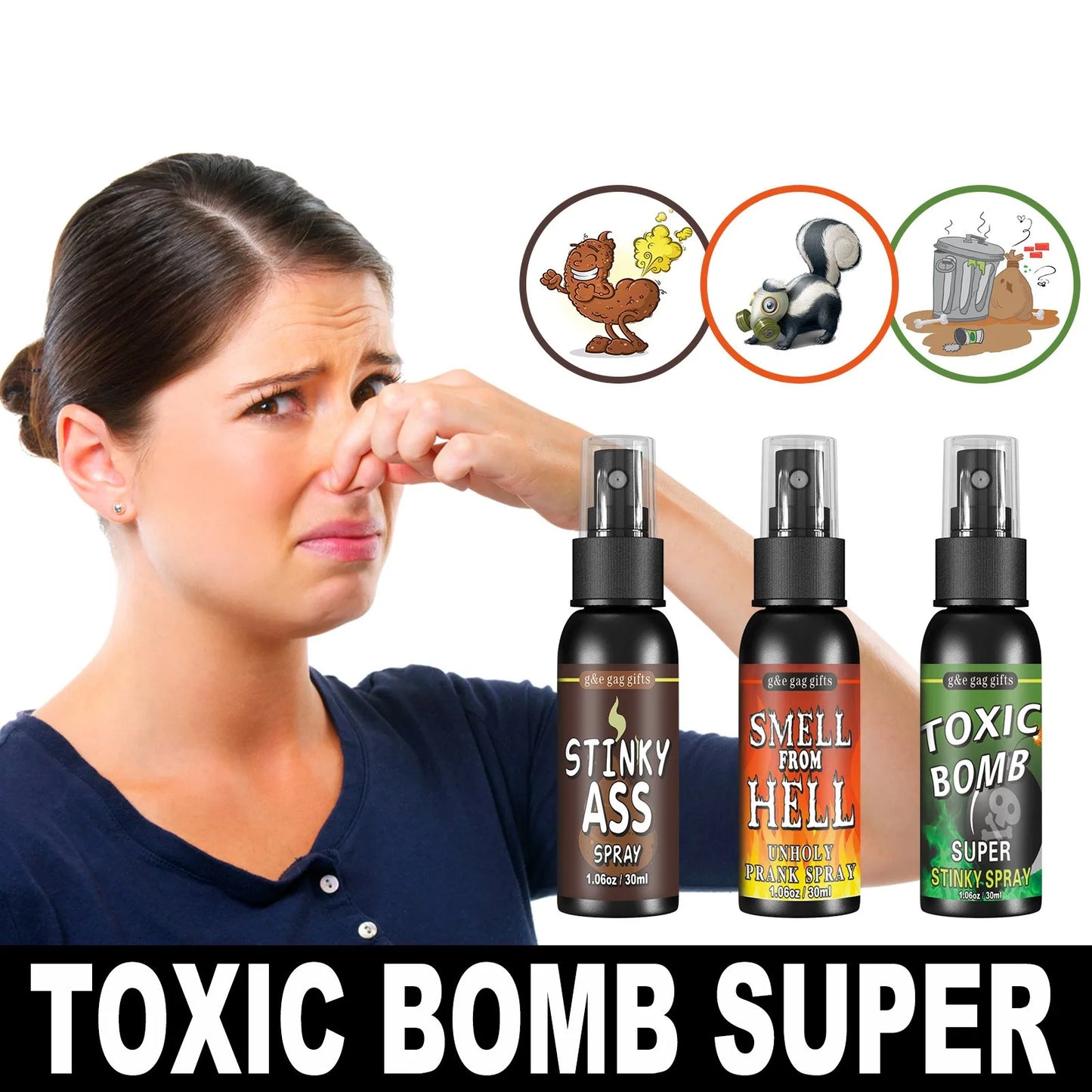 12 euros !!! Spray qui pue très fort la merde de 30ml pour des Prank de malade ! Blagues et farces bien sales ( 3 odeurs disponibles )