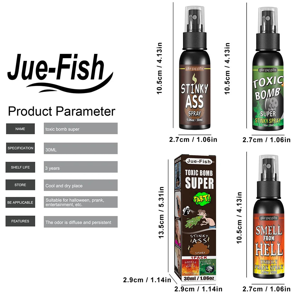 12 euros ! Spray qui pue le Pet ou le caca de 30 ml pour Blague , méga Prank ! 3 Odeurs immondes au choix. Spray bien sale et drôle ( non Toxique ) pour Halloween ou pour les pires pranks